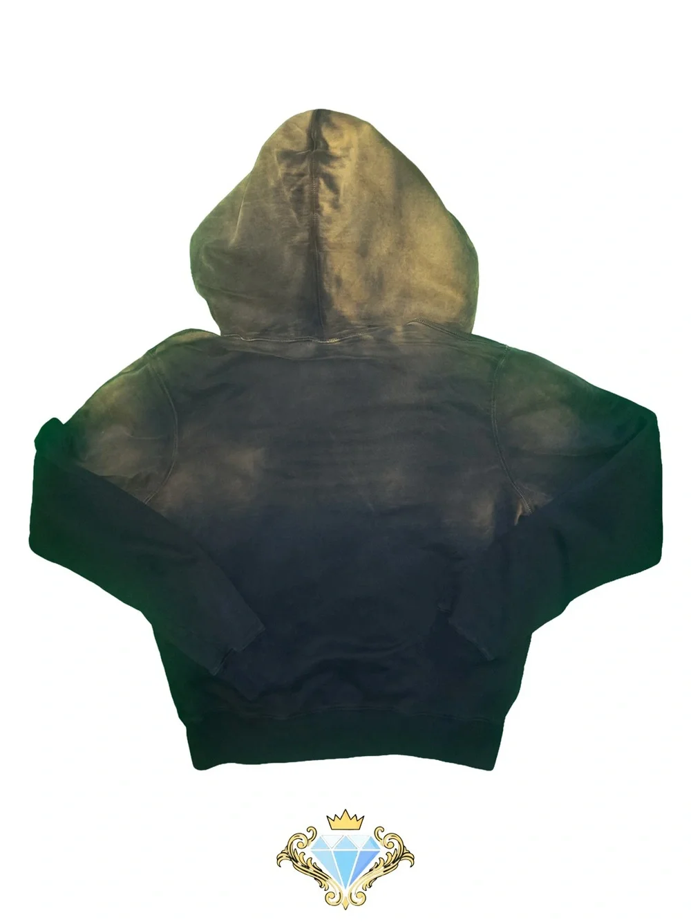 True Religion Men’s Ombré Bleach Dip Zip Hoodie Sweatshirt Size XL Streetwear